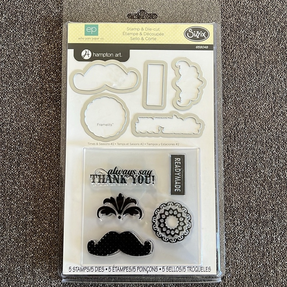 Sizzix Stamp & Die Cut set. NWT Echo Park Paper Times & Seasons #2 Discontinued